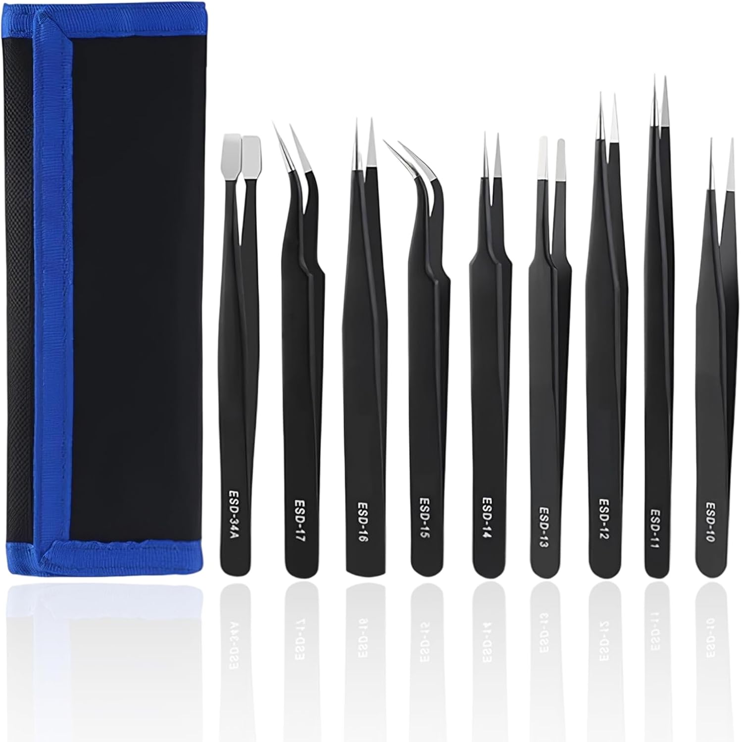 Soldering Iron Kit - Precision Anti-static Tweezers Set 1.5MM Fine