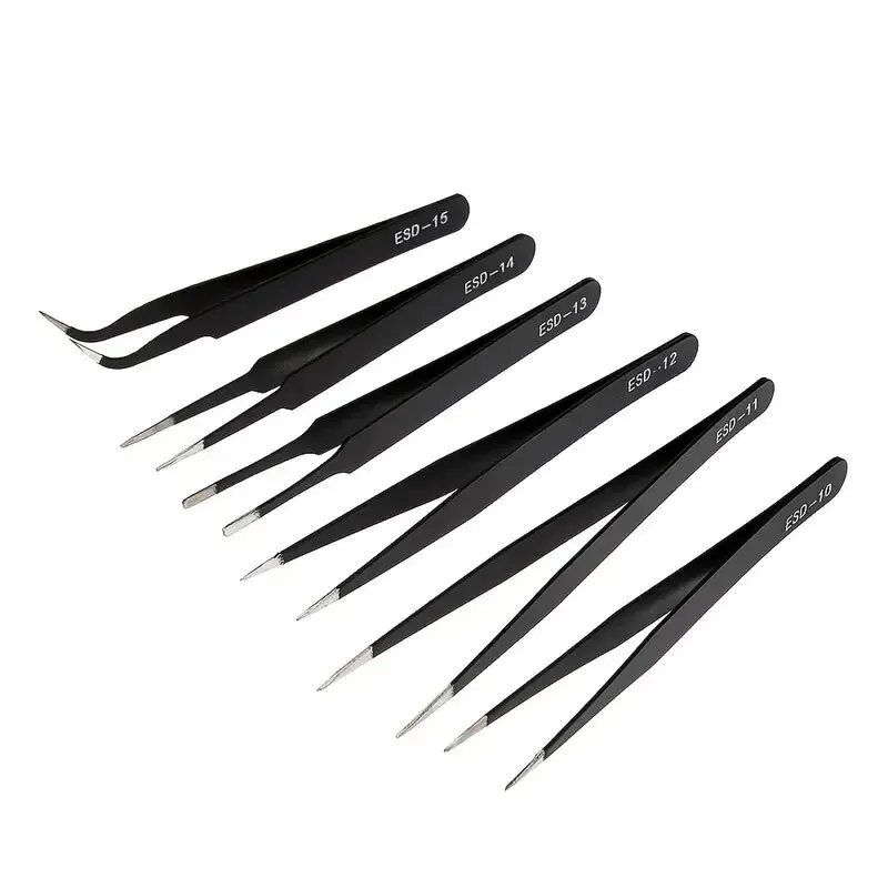 Soldering Iron Kit - NEW 6pcs Precision Long Tweezers Set
