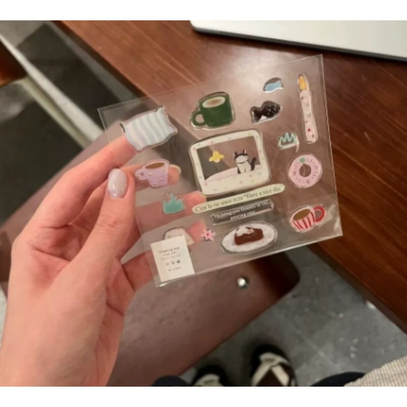 Cute Black Cat Clock Sticker S - Diy For Electronics review and price