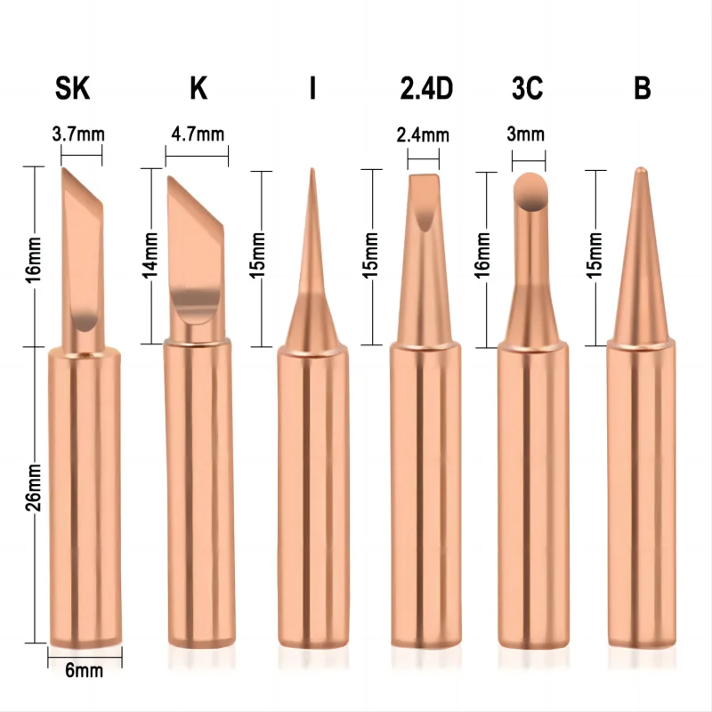 JCD 5PCS Copper Iron Tip I/B / - Soldering Iron Kit review and price