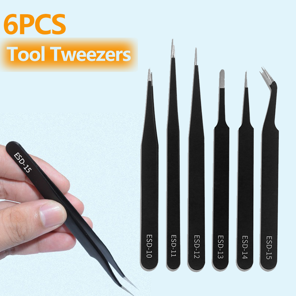 6pcs Precision Tweezers Set ES - Soldering Iron Kit review and price